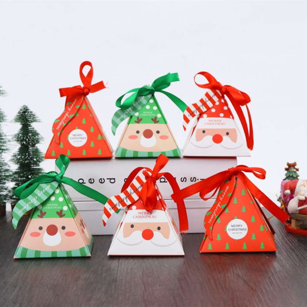 Triangle Shaped Christmas Gift Box 10 Pcs Set