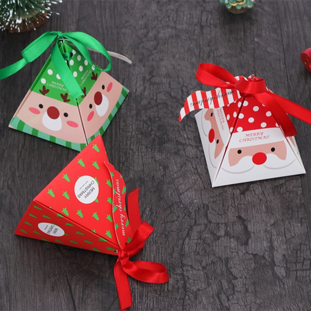 Triangle Shaped Christmas Gift Box 10 Pcs Set