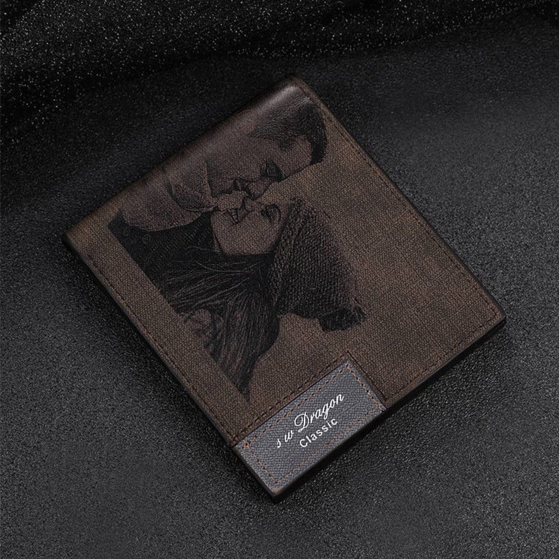 Men's Custom Inscription Photo Engraved Wallet Gifts For Him