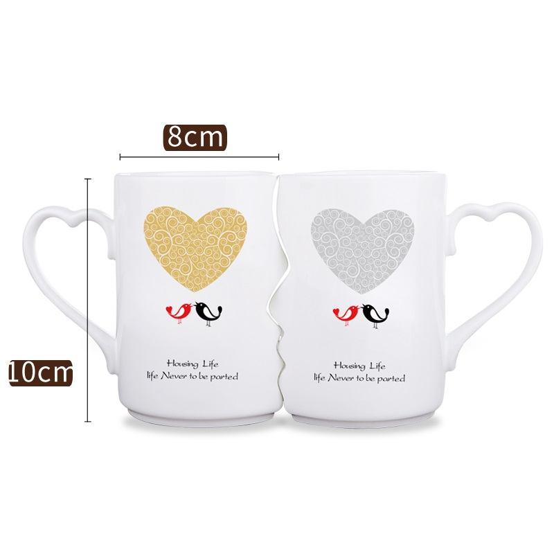 2Pcs/Set Couple Valentine's Day Kiss Mug Gift