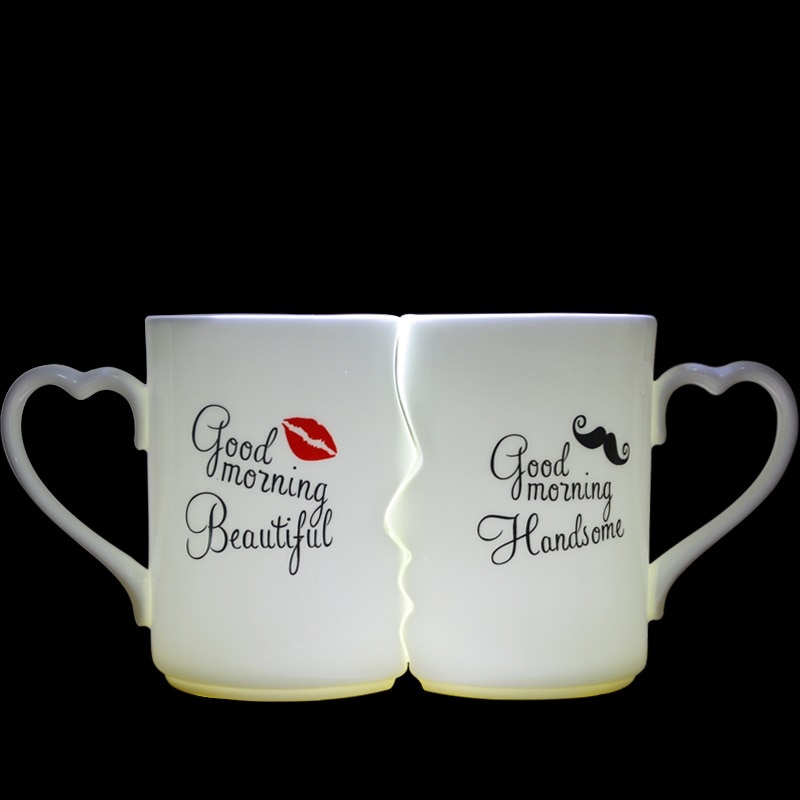 2Pcs/Set Couple Valentine's Day Kiss Mug Gift