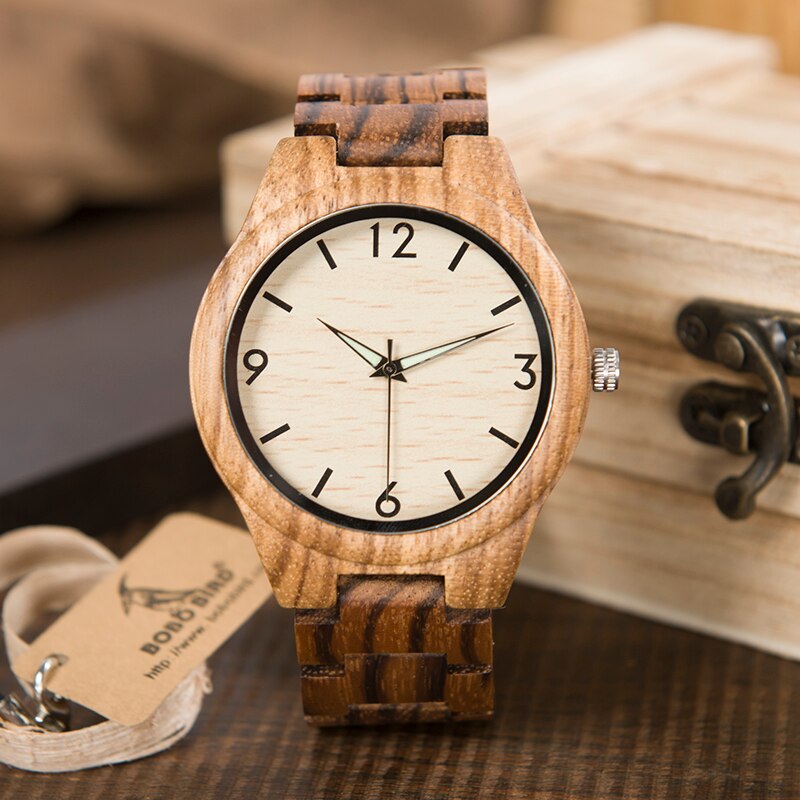 Men's Zebrawood Watch with Gift Box