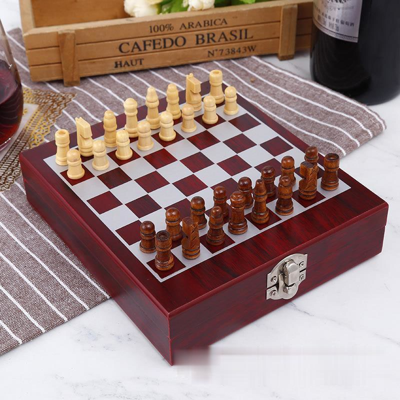 Wine Opener and Stopper Set with Chess and Gift Box