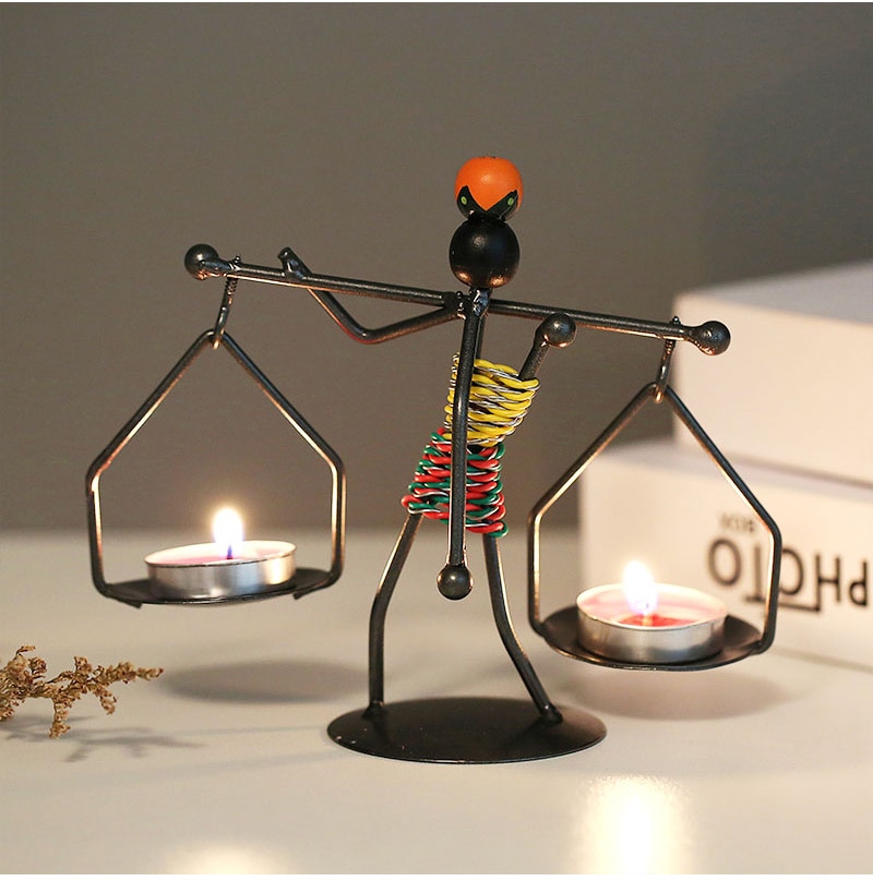 Abstract Metal Character Candle Holder