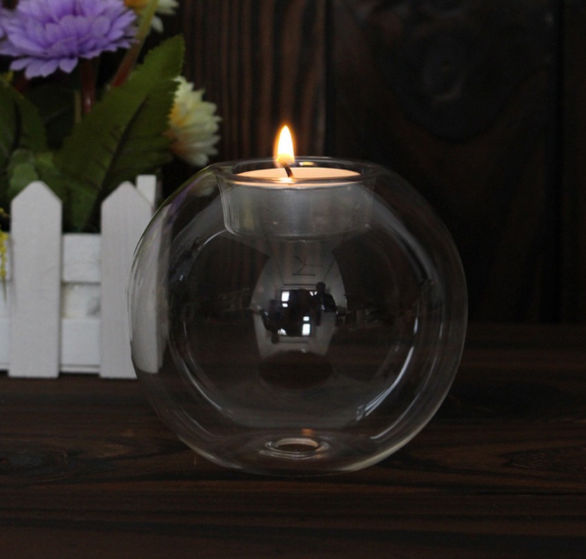 Classic Crystal Glass Candle Holder