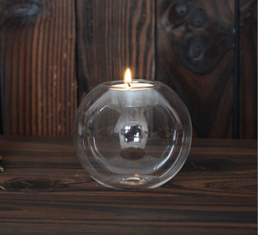 Classic Crystal Glass Candle Holder