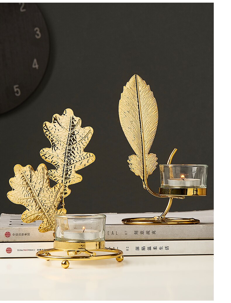 Leaf Shaped Iron Candle Holder